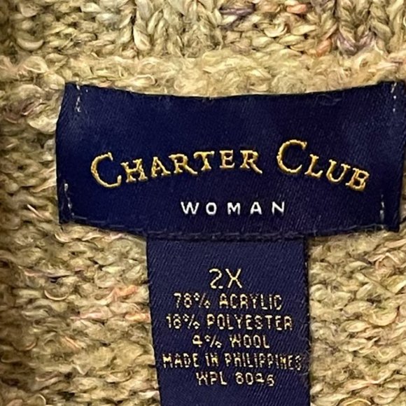 Women's Chunky Cable Charter Club Sweater - Picture 2 of 4
